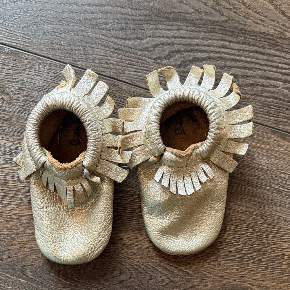 Freshly Picked Cream Baby Moccasins